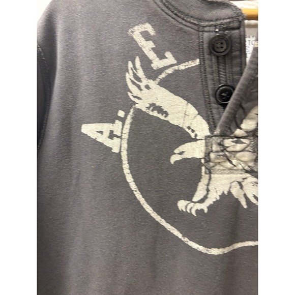 American Eagle Outfitters Vintage Fit Henley Sweatshirt Gray Men's Large - Picture 5 of 9